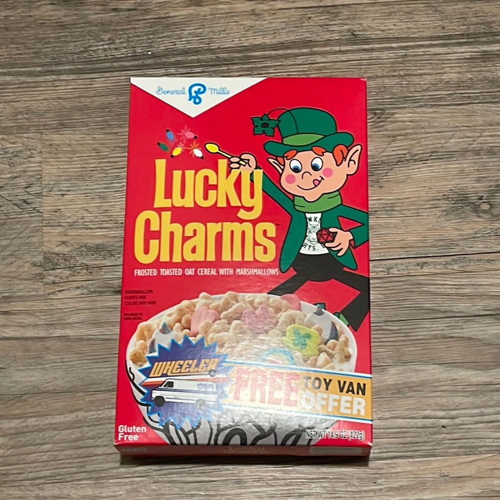 Collectors Item Stranger Things x Lucky Charms themed nostalgic cereal box